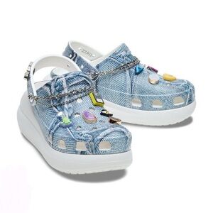 SZA x Crocs Denim Mega Crush Clog M8/W10 Exclusive Jibbitz Chains